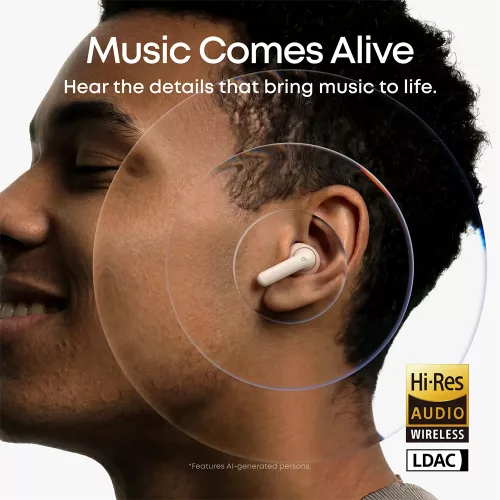 Anker - Wireless Earbuds SoundCore P42i (D1205G21) - TWS, Noise Cancelling, Bluetooth 6.1, Adaptive ANC, IP55 - White