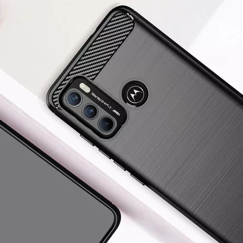 Techsuit - Carbon szilikon tok - Motorola Moto G60 - Fekete