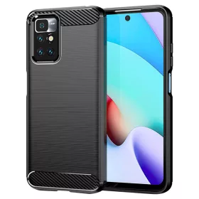  Techsuit - Carbon szilikon tok - Xiaomi Redmi 10 2021 / Redmi 10 2022 - Fekete