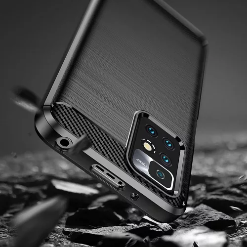 Techsuit - Carbon szilikon tok - Xiaomi Redmi 10 2021 / Redmi 10 2022 - Fekete