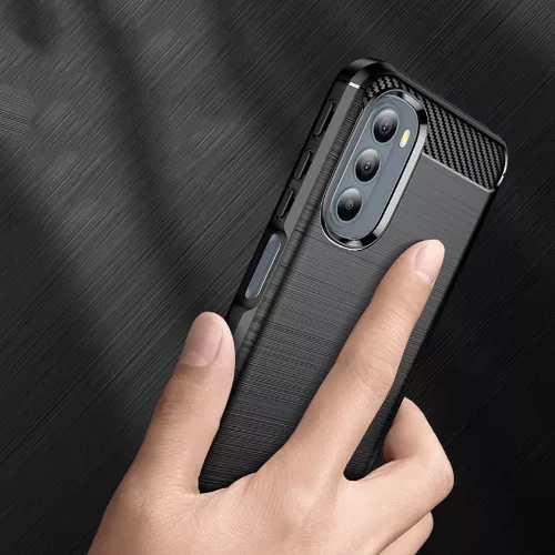 Techsuit - Carbon szilikon tok - Motorola Moto G31 4G / Moto G41 4G - Fekete