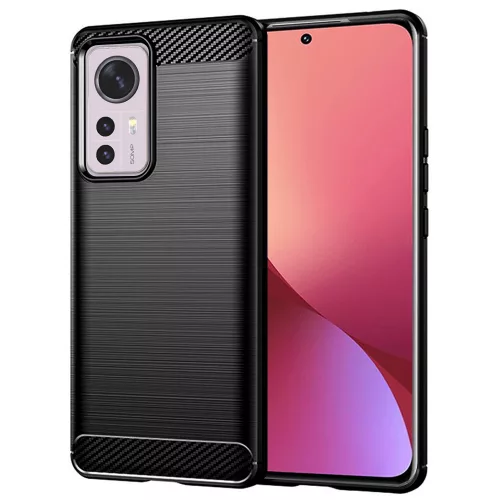 Techsuit - Carbon szilikon tok - Xiaomi 12 / 12X - Fekete
