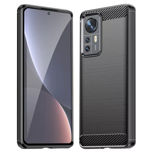 Techsuit - Carbon szilikon tok - Xiaomi 12 / 12X - Fekete