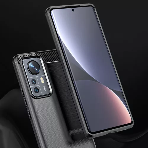 Techsuit - Carbon szilikon tok - Xiaomi 12 / 12X - Fekete