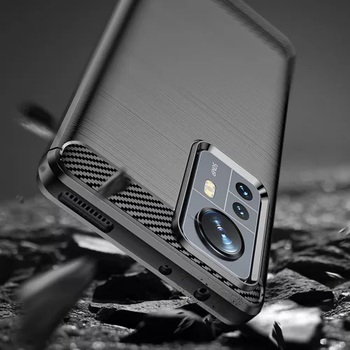 Techsuit - Carbon szilikon tok - Xiaomi 12 / 12X - Fekete