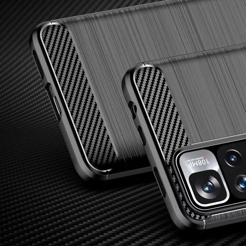 Techsuit - Carbon szilikon tok - Xiaomi Redmi Note 11 Pro+ 5G - Fekete