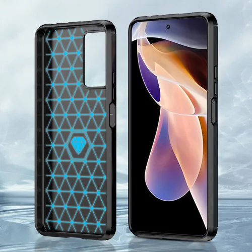 Techsuit - Carbon szilikon tok - Xiaomi Redmi Note 11 Pro+ 5G - Fekete