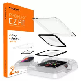   Spigen - (2 pack) ProFlex EZ Fit (AFL01220) - Apple Watch 4 / 5 / 6 / SE / SE 2 (44mm) - Black