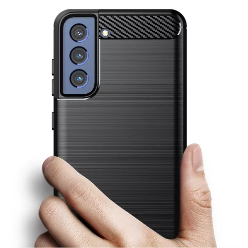 Techsuit - Carbon szilikon tok - Samsung Galaxy S22 - Fekete