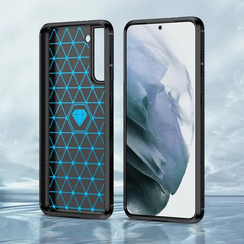 Techsuit - Carbon szilikon tok - Samsung Galaxy S22 - Fekete