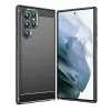 Techsuit - Carbon szilikon tok - Samsung Galaxy S22 Ultra - Fekete