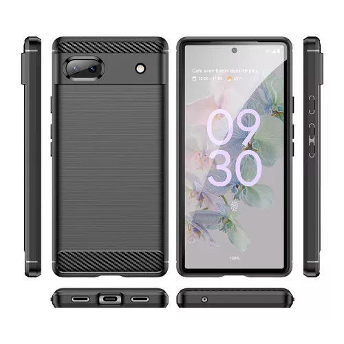 Techsuit - Carbon szilikon tok - Google Pixel 6a - Fekete