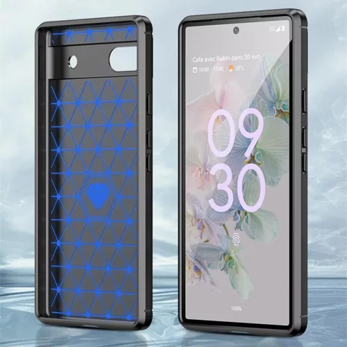 Techsuit - Carbon szilikon tok - Google Pixel 6a - Fekete