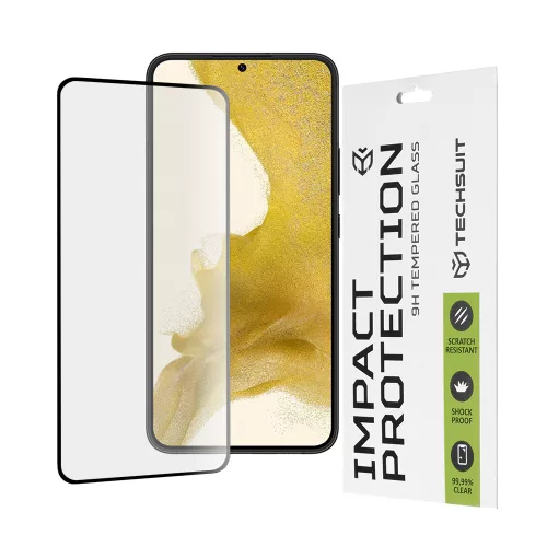 Techsuit - 111D Full Cover / Full Glue üvegfólia - Samsung Galaxy S22 Plus 5G / S23 Plus - Fekete