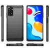 Techsuit - Carbon szilikon tok - Xiaomi Redmi Note 11 / Note 11S - Fekete