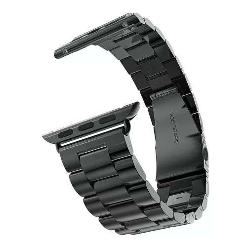 Techsuit - Watchband (W036) - Apple Watch 1/2/3/4/5/6/7/8/9/10/11/SE/SE 2/SE 3/Ultra/2/3 (42/44/45/46/49mm) - Black