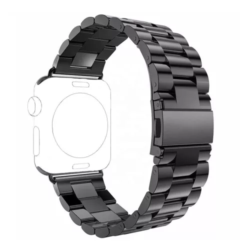 Techsuit - Watchband (W036) - Apple Watch 1/2/3/4/5/6/7/8/9/10/11/SE/SE 2/SE 3 (38/40/41/42mm) - Black