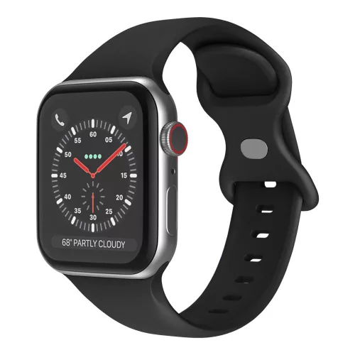 Techsuit - Watchband (W031) - Apple Watch 1/2/3/4/5/6/7/8/9/10/11/SE/SE 2/SE 3 (38/40/41/42mm) - Fekete