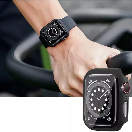 Techsuit - Watchband (W031) - Apple Watch 1/2/3/4/5/6/7/8/9/10/11/SE/SE 2/SE 3 (38/40/41/42mm) - Fekete