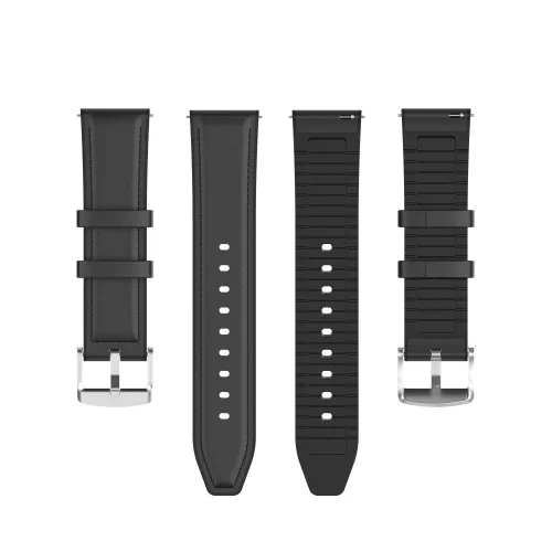 Techsuit - Watchband 20mm (W007m) - Samsung Galaxy Watch 4/5/Active 2, Huawei Watch GT 3 (42mm)/GT 3 Pro (43mm) - Black