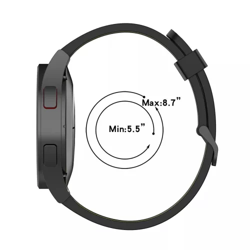 Techsuit - Watchband 20mm (W002) - Samsung Galaxy Watch 4/5/Active 2, Huawei Watch GT 3 (42mm)/GT 3 Pro (43mm) - Black