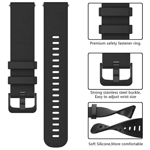 Techsuit - Watchband 22mm (W006) - Samsung Galaxy Watch (46mm)/Watch 3/Gear S3, Huawei Watch GT/GT 2/GT 3 (46mm) - Black