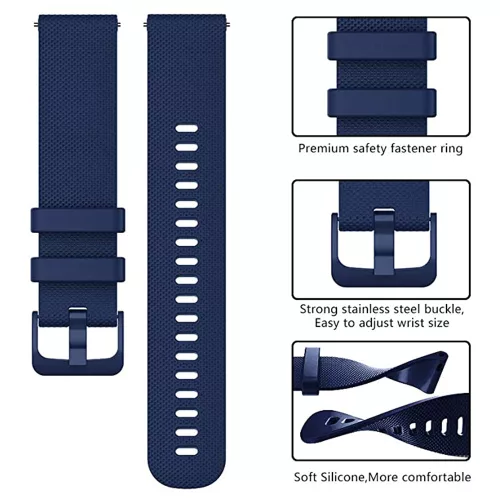 Techsuit - Watchband 20mm (W006) - Samsung Galaxy Watch 4/5/Active 2, Huawei Watch GT 3 (42mm)/GT 3 Pro (43mm) - Blue