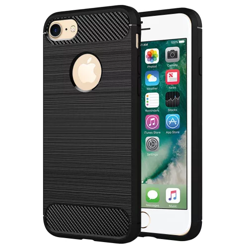 Techsuit - Carbon szilikon tok - iPhone 7 / iPhone 8 - Fekete