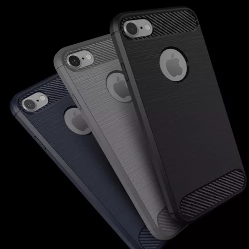 Techsuit - Carbon szilikon tok - iPhone 7 / iPhone 8 - Fekete