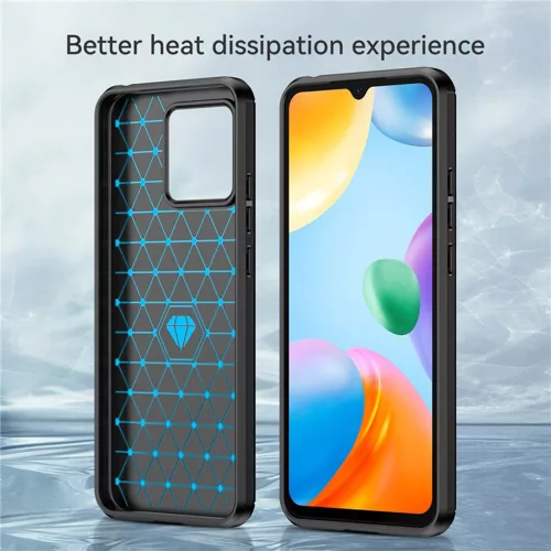 Techsuit - Carbon szilikon tok - Xiaomi Redmi 10C - Fekete