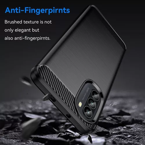 Techsuit - Carbon szilikon tok - Motorola Moto G52 4G / Moto G82 5G - Fekete