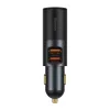 Baseus - Car Charger Share Together (CCBT-D0G/C00034800817-Z1) - Cigarette Lighter Expansion, 2xUSB-A, QC 3.0 120W - Gray