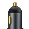 Baseus - Car Charger Share Together (CCBT-D0G/C00034800817-Z1) - Cigarette Lighter Expansion, 2xUSB-A, QC 3.0 120W - Gray
