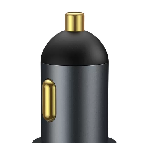 Baseus - Car Charger Share Together (CCBT-D0G/C00034800817-Z1) - Cigarette Lighter Expansion, 2xUSB-A, QC 3.0 120W - Gray