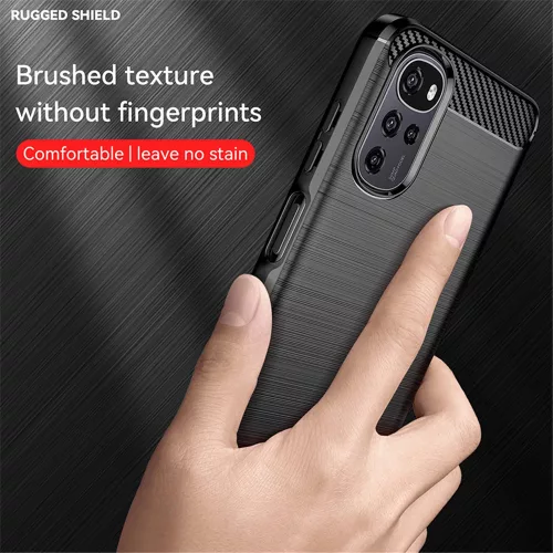 Techsuit - Carbon szilikon tok - Motorola Moto G22 - Fekete