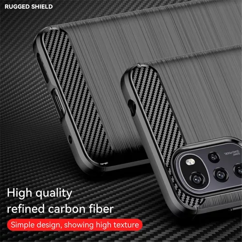 Techsuit - Carbon szilikon tok - Motorola Moto G22 - Fekete