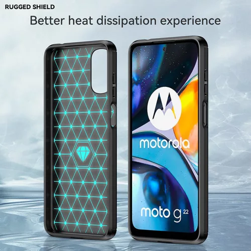 Techsuit - Carbon szilikon tok - Motorola Moto G22 - Fekete