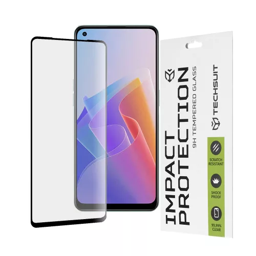 Techsuit - 111D Full Cover / Full Glue üvegfólia - Oppo Reno7 4G / Reno7 Lite / Reno8 Lite / OnePlus Nord N20 5G - Fekete széllel