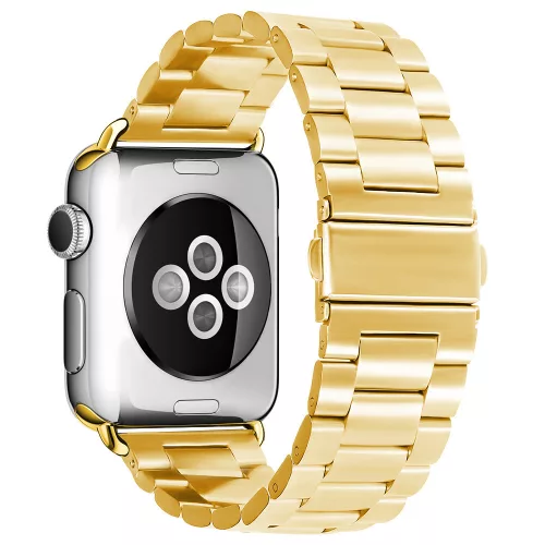 Techsuit - Watchband (W036) - Apple Watch 1/2/3/4/5/6/7/8/9/10/11/SE/SE 2/SE 3/Ultra/2/3 (42/44/45/46/49mm) - Gold