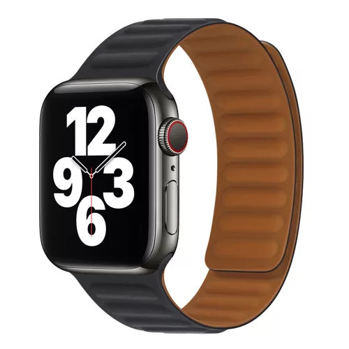 Techsuit - Watchband (W035) - Apple Watch 1/2/3/4/5/6/7/8/9/10/11/SE/SE 2/SE 3/Ultra/2/3 (42/44/45/46/49mm) - Black
