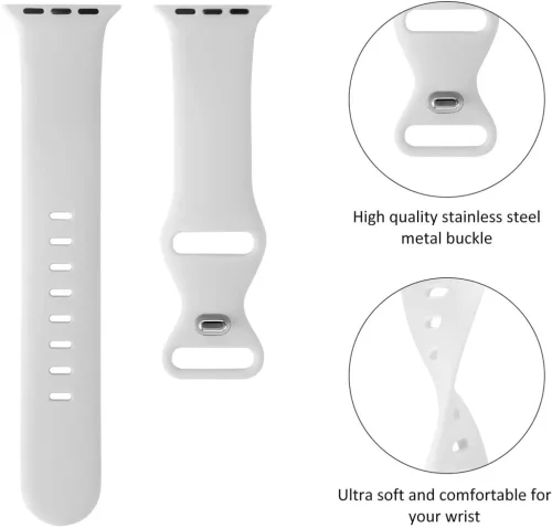 Techsuit - Watchband (W031) - Apple Watch 1/2/3/4/5/6/7/8/9/10/11/SE/SE 2/SE 3 (38/40/41/42mm) - Gray