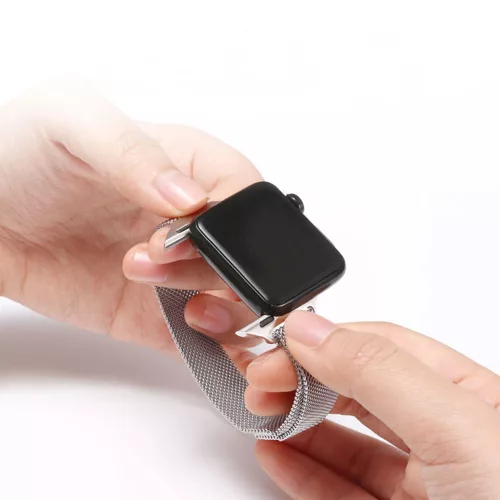 Techsuit - Watchband (W034) - Apple Watch 1/2/3/4/5/6/7/8/9/10/11/SE/SE 2/SE 3 (38/40/41/42mm) - Gold