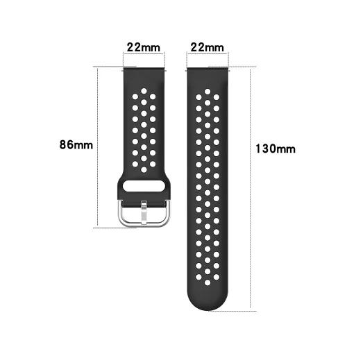 Techsuit - Watchband 22mm (W004) - Samsung Galaxy Watch (46mm)/Watch 3/Gear S3, Huawei Watch GT/GT 2/GT 3 (46mm) - Black