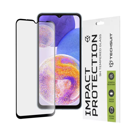 Techsuit - 111D Full Cover / Full Glue üvegfólia - Samsung Galaxy A13 4G / M13 / A23 / A23 5G / F23 / M23 / M33 / F13 - Fekete széllel