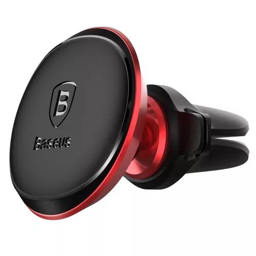 Baseus - Autós tartó SUGX-A09 (C40141201913-00) - Mágneses tapadás Szellőzőrácsra, 360° forgás, Kábellel Holder - Red
