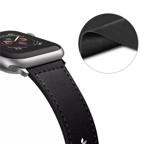 Techsuit - Watchband (W033) for MEN - Apple Watch 1/2/3/4/5/6/7/8/9/10/11/SE/SE 2/SE 3/Ultra/2/3 (42/44/45/46/49mm) - Fekete
