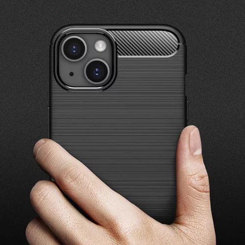 Techsuit - Carbon szilikon tok - iPhone 14 - Fekete