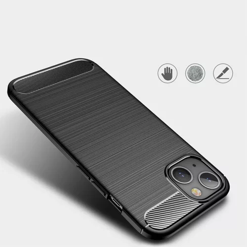 Techsuit - Carbon szilikon tok - iPhone 14 - Fekete